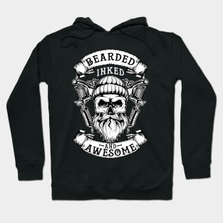 Bearded Inked And Awesome Badass Dad Hoodie